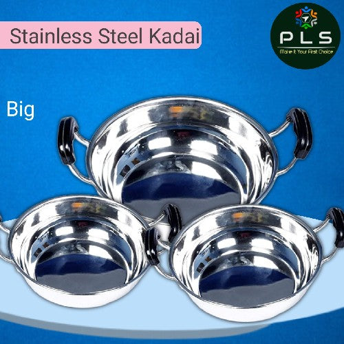 Stainless Steel Kadai Big Set Of 3